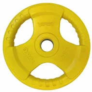 Диск "Олимпийский" 15 кг обрезиненный цветной с ручкой