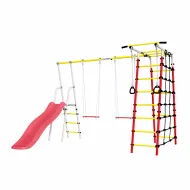 Дачный комплекс Богатырь Плюс 2 + ФАНЕРНЫЕ качели Romana R 103.12.05 NEW (белый,красный,желтый)