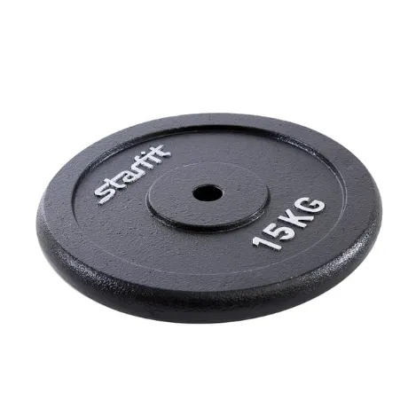 Диск чугунный Starfit BB-204 15 кг, d=26 мм, черный