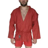 Куртка для самбо Atemi с поясом без подкладки, красная, плотность 550 г/м2, размер 56, AX5