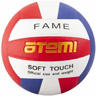 Мяч волейбольный Atemi FAME, синтетическая кожа PU Soft, красн/бел/син, 18 п, клееный, окруж 65-67