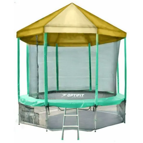 Батут Optifit Like Green 12ft с желтой крышей
