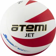 Мяч волейбольный Atemi JET, синтетическая кожа PU Soft, бел/красн, 12 п,окруж 65-67, клееный