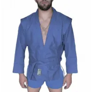 Куртка для самбо Atemi с поясом без подкладки, синяя, плотность 550 г/м2, размер 24, AX5