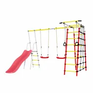 Дачный комплекс Богатырь Плюс 2 + ПЛАСТИКОВЫЕ качели Romana R 103.12.05 NEW (белый,красный,желтый)