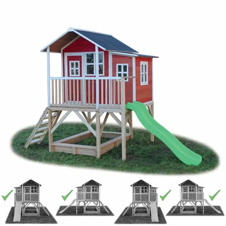 Игровой дом Exit Toys с горкой 550 красный - Фото 2