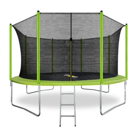 Батут с внутренней сеткой и лестницей ARLAND 14FT (Light Green)