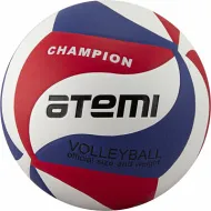 Мяч волейбольный Atemi CHAMPION синтетическая кожа PU Soft, син/бел/красн,18 п, клееный, окруж 65-67