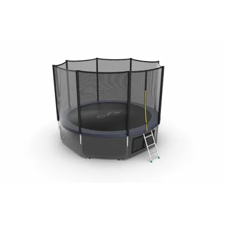 Батут с внешней сеткой и лестницей EVO JUMP External 12ft (Blue) + нижняя сеть - Фото 4