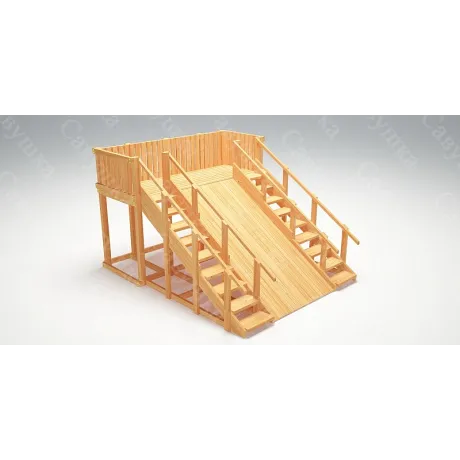 Зимняя деревянная горка Савушка "Зима wood-4"